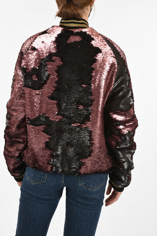 Snap Button sequined bomber