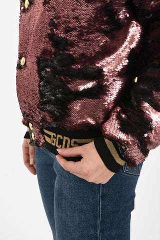 Snap Button sequined bomber