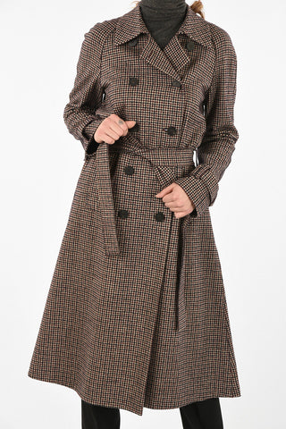 Houndstooth Double Breasted Coat