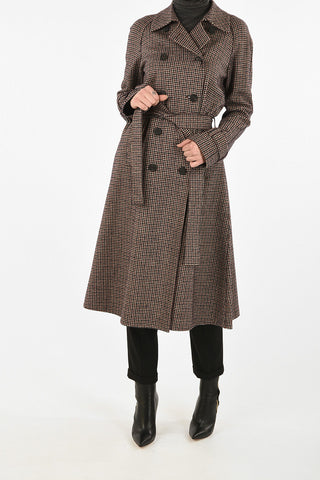 Houndstooth Double Breasted Coat