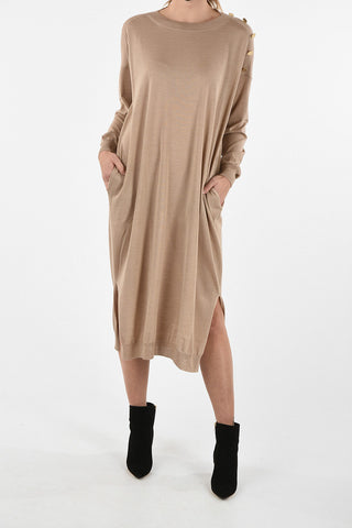 double split-side hem knit Tunic dress