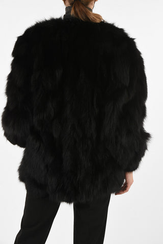  Lined Fox Fur With Jewel Collar