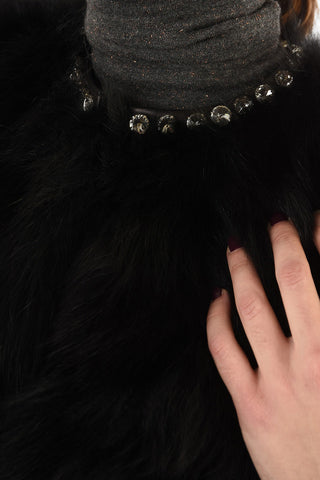  Lined Fox Fur With Jewel Collar