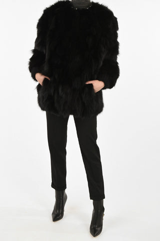  Lined Fox Fur With Jewel Collar