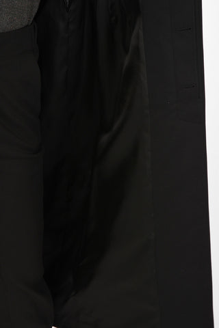 Hidden Closure Cotton Coat With Belt