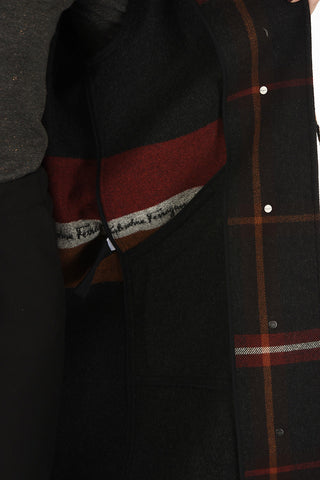 Cappotto Monopetto Con Frange e Cappuccio