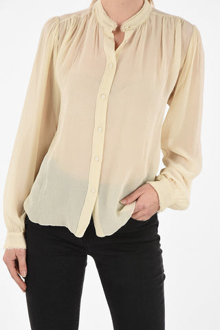  silk mandarin collar shirt