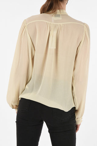  silk mandarin collar shirt