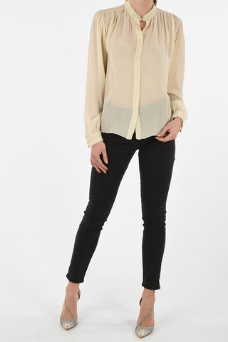  silk mandarin collar shirt