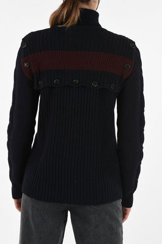 ribbed sweater with Removable Sleeve