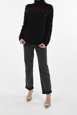ribbed sweater with Removable Sleeve
