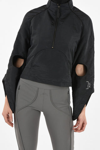 half zip mock-neck Top