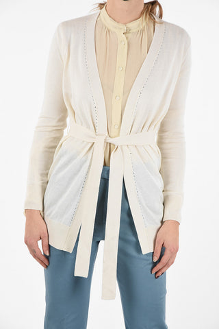 cardigan CALIA in seta e in cashmere con strass
