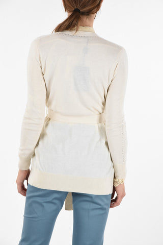 cardigan CALIA in seta e in cashmere con strass