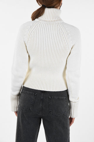 turtle neck cable knit Cropped Sweater