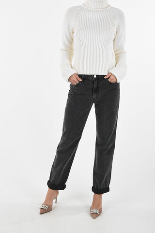 turtle neck cable knit Cropped Sweater