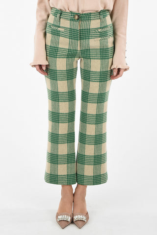 Checked Boot Cut Pant