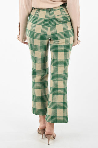 Checked Boot Cut Pant