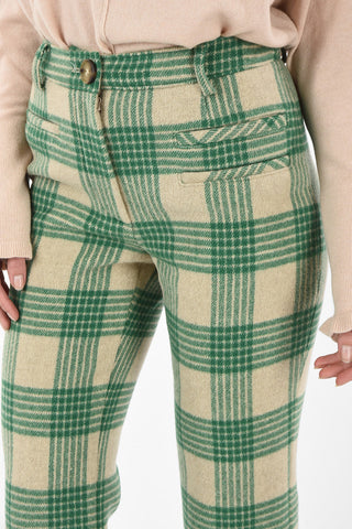 Checked Boot Cut Pant