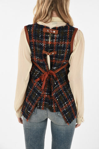 Wool Knitted Checked Top