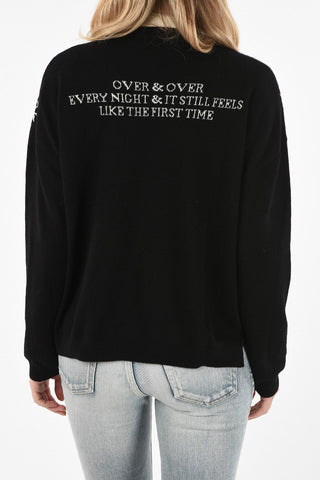 Virgin Wool and Cashmere Embroidered Sweater