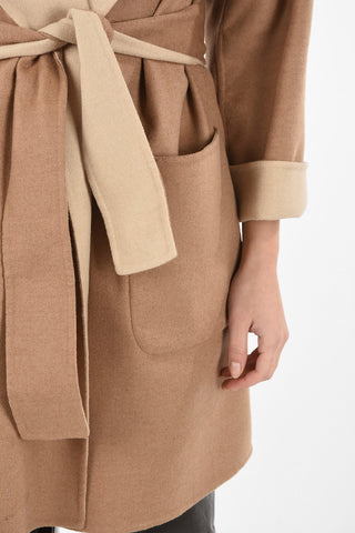 Camel Wool Reversible Trench