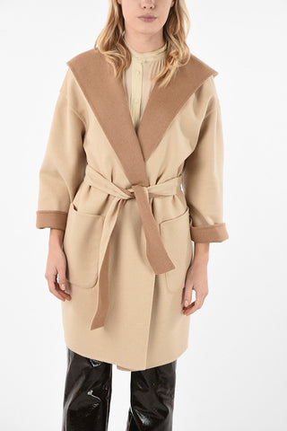 Camel Wool Reversible Trench