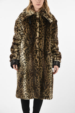 Faux Fur Leopard Printed Coat