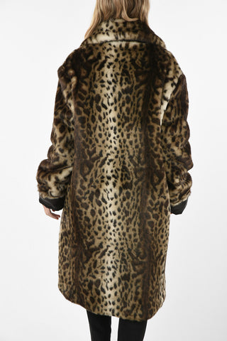 Faux Fur Leopard Printed Coat