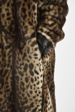 Faux Fur Leopard Printed Coat