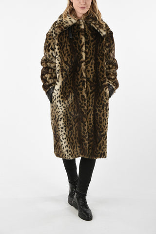 Faux Fur Leopard Printed Coat
