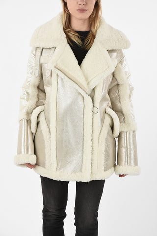 Shearling MONTAIGNE Jacket with Padded Sleeves