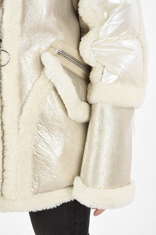 Shearling MONTAIGNE Jacket with Padded Sleeves