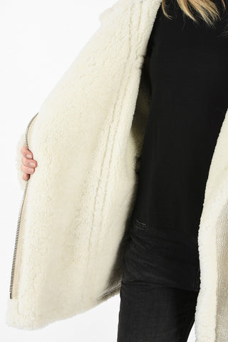 Shearling MONTAIGNE Jacket with Padded Sleeves