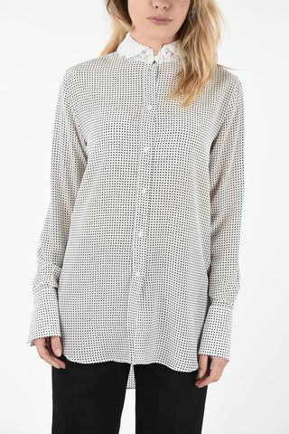 polka dots silk blouse
