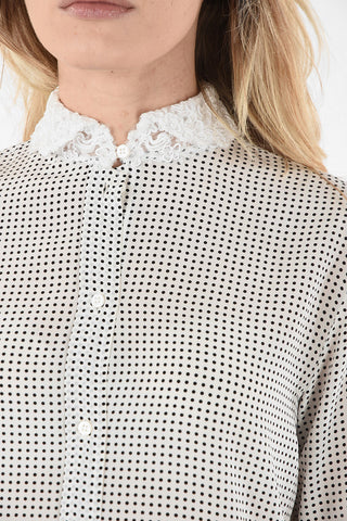 polka dots silk blouse