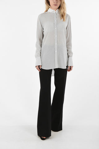 polka dots silk blouse