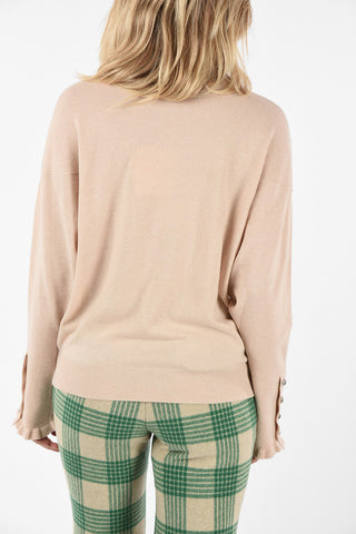 Maglia a Collo Alto con Ruches