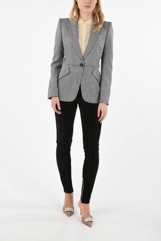 Houndstooth Single Breasted Blazer
