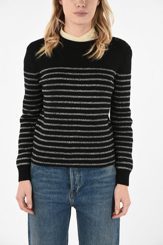 Maglia Crop a Righe Glitter