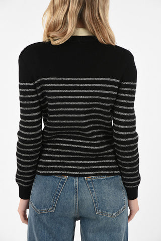 Maglia Crop a Righe Glitter