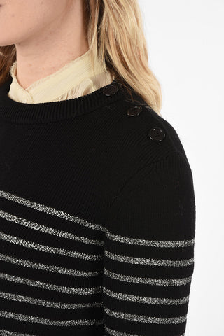 Maglia Crop a Righe Glitter