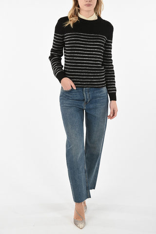 Maglia Crop a Righe Glitter