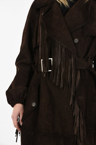 Leather Fringed Trench