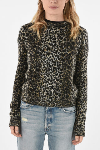 cheetah-print crew-neck sweater