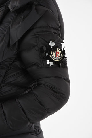 SIMONE ROCHA Nylon Wrinkled Floral Down Jacket
