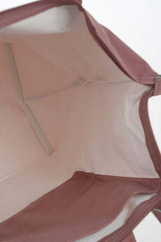 Fabric Tote Bag with Leather Details