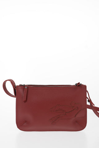 Leather Crossbody Bag with Double Compartment