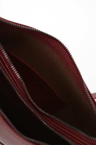 Leather Crossbody Bag with Double Compartment
