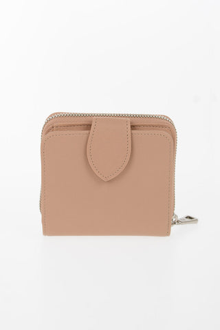 Mini Leather Wallet Double Department with Zip Closure